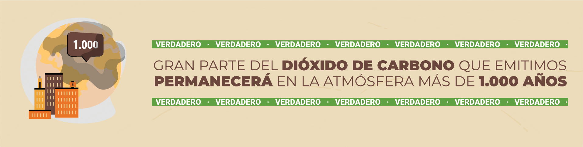 Gran parte del dióxido de carbono que emitimos permanecerá en la atmósfera más de mil años. VERDADERO