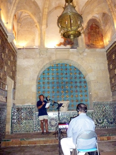 Un momento de la grabacin en la capilla